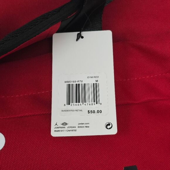 Nike Jordan Jumpman Brand New Medium Sport Duffel Bag Gym Red MM0168-R78 - Picture 8 of 8